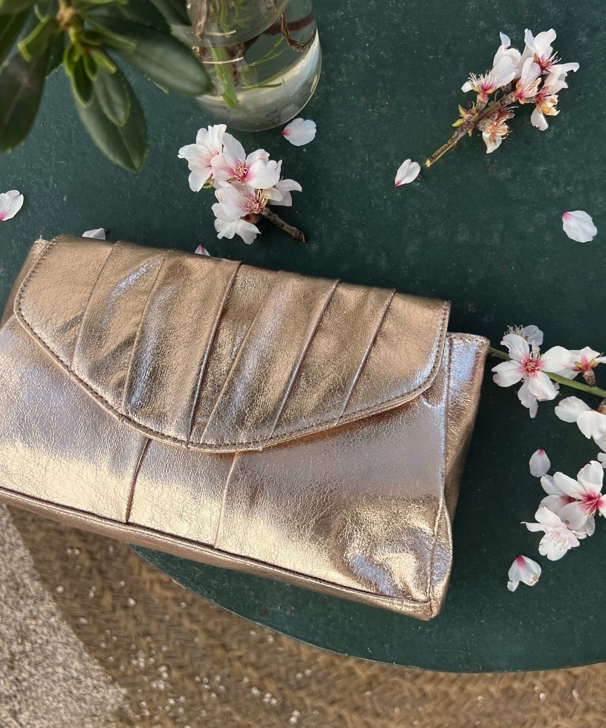 Bolso pliegues fiesta metalizado